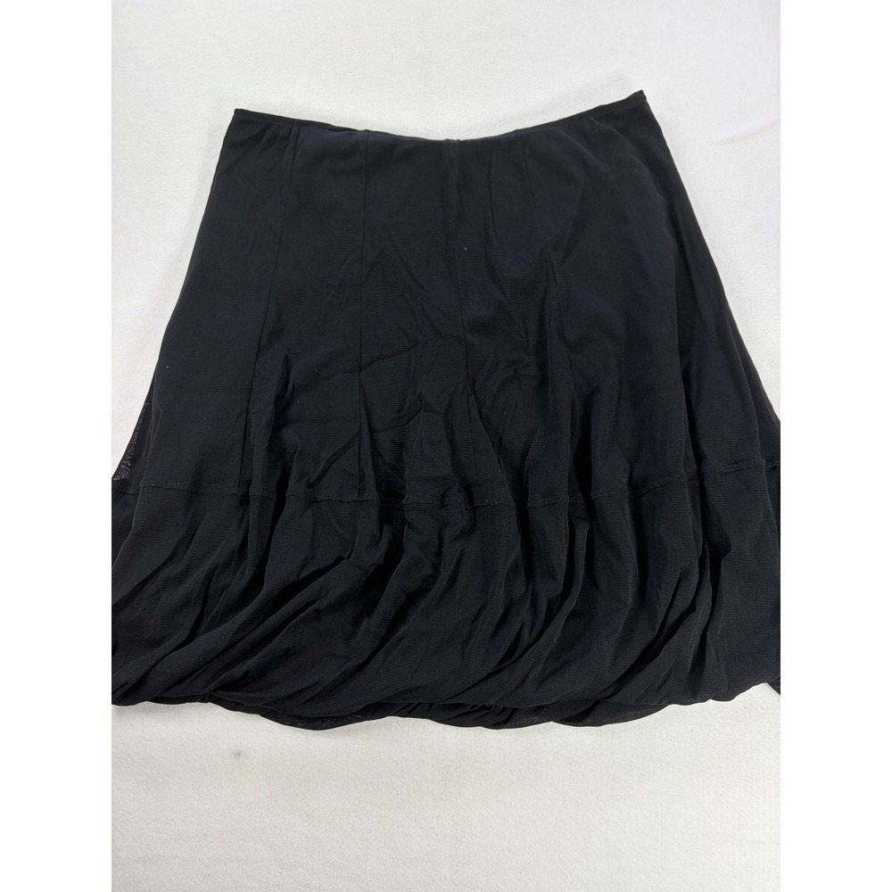 Insight Black Bubble Hem Skirt Size 12 Nylon Mesh A-Line Back Zip BC S0115